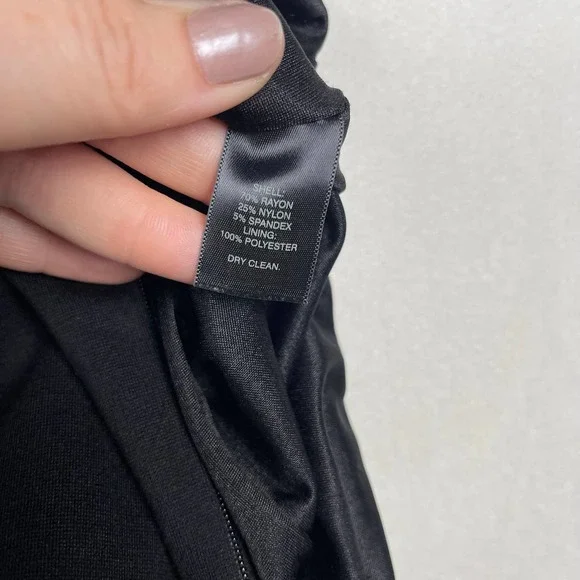 Ponte Knit White House Black Market Black Dress, Military Goldtone Buttons, Sz 2 - Picture 10 of 16